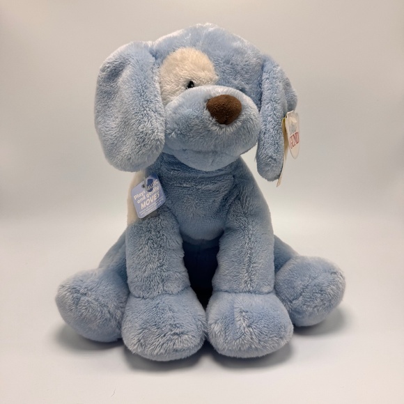Baby Gund Spunky Blue Puppy‎ Dog Rock A Bye Baby Motion Musical Soft Plush Rare - Picture 1 of 12